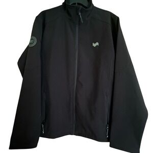 1K Driver Softshell Jacket Mens Large Black Fleece Lined Full‎ Zip